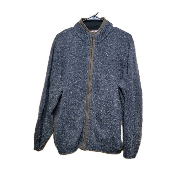 VTG Woolrich Full Zip Knitted Sweater Gray Mens Medium - Picture 1 of 8